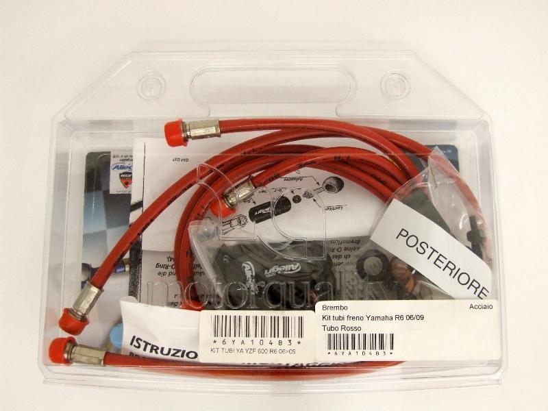 Motorquality Kit tubi freno Yamaha R6 06 / 11 Tubo Rosso - tubi freno