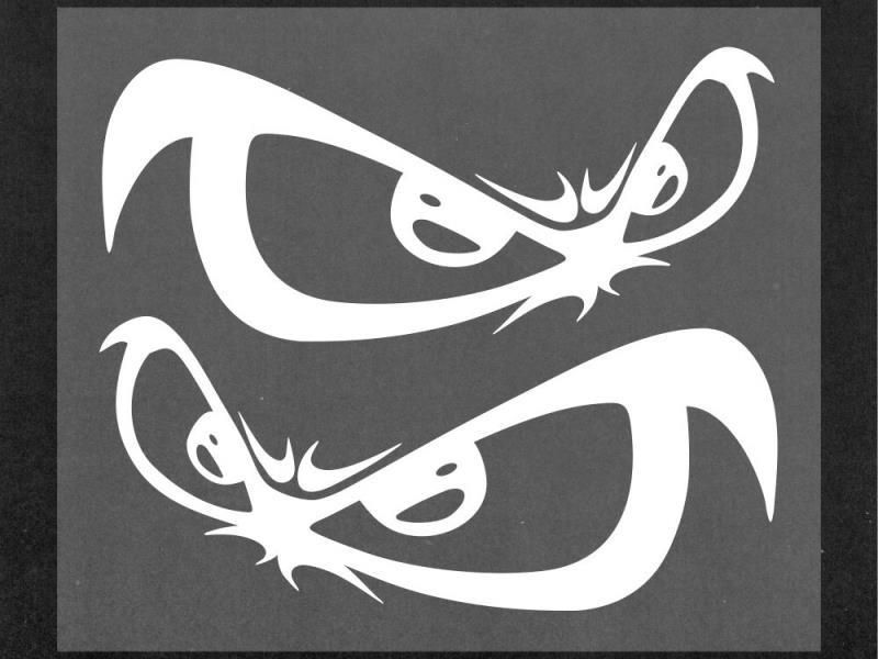 4R Adesivo Occhi DX+SX prefustellato Bianco / 13,5x16cm - adesivi