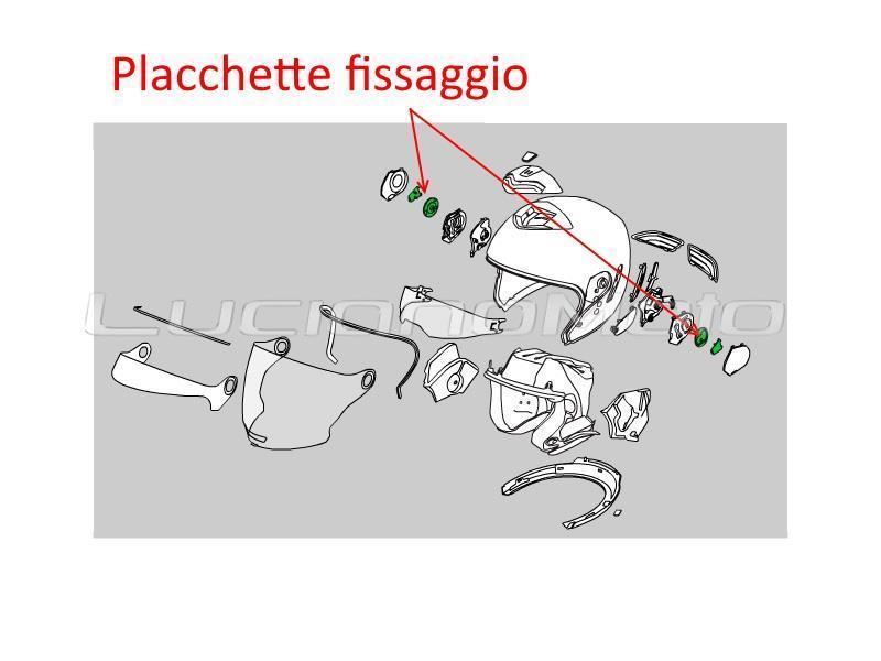 Nolan Placchette fissaggio visiera N43/N43 Air N43E/N43E Air N Com Nero - ricambi