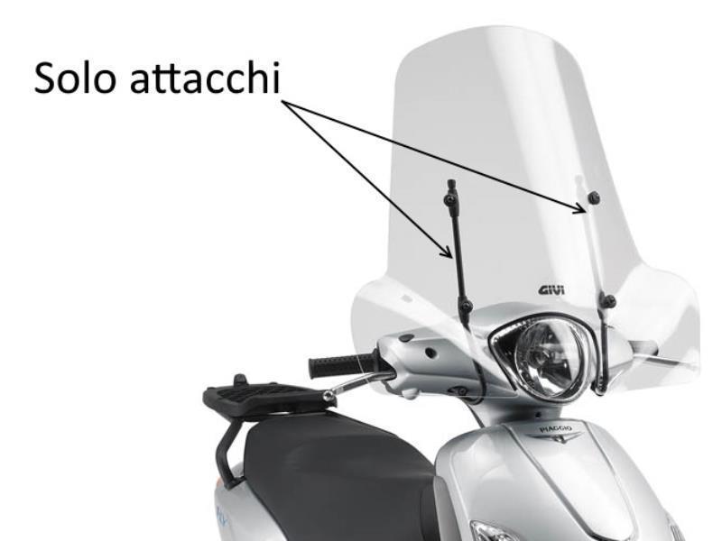 Givi A107A Attacchi parabr Piaggio Liberty 50/125/200 02 / 22 Nero - cupolini e parabrezza