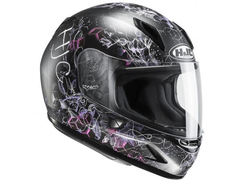 Caschi integrali HJC CL Y casco moto da bambino Vela MC8SF Nero / Viola  Opaco da bambino