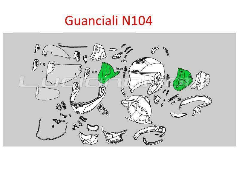 Nolan Guanciali casco N104 Clima Comfort 65 mm (XS-S-M) - ricambi