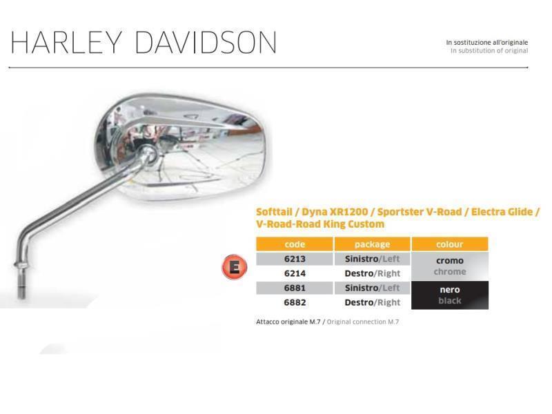 FAR Coppia specchietti Harley Davidson omologati Cromato - specchietti