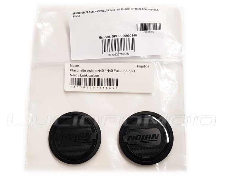 Nolan Placchette visiera N40 / N40 Full / -5/ -5GT Nero / Look carbon - ricambi