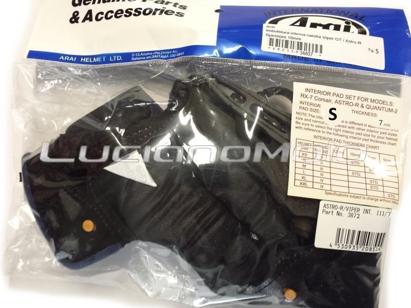 Arai Imbottitura interna calotta Viper GT / Astro-R / RX7 Corsair Spessore 10mm - ricambi