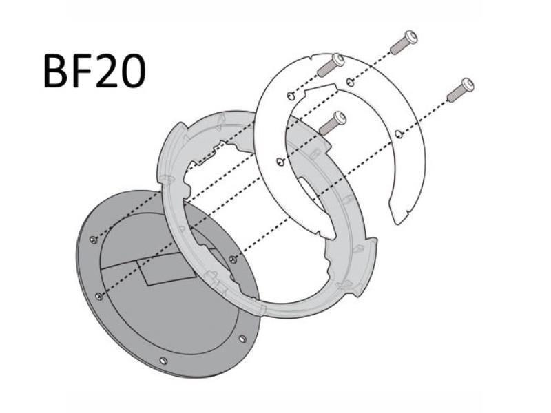 Givi BF20 Flangia met borsa serb Tank Lock Honda Crosstourer 14 Nero - flangia attacco borsa serbatoio