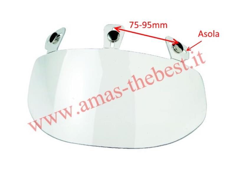Amas Visiera universale 3 bottoni per caschi jet Trasparente / Antigraffio - visiere