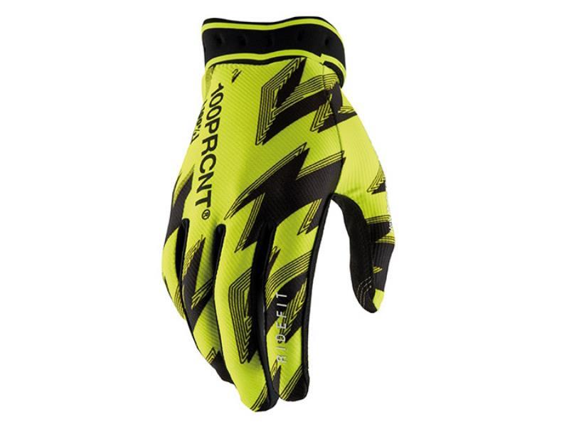 100% Ridefit guanti moto cross Fluo Yellow / Black - guanti cross