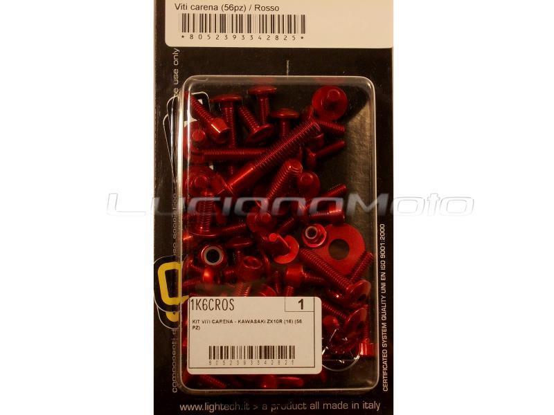 Lightech Kit viti Kawasaki ZX 10 R 16 / 20 Viti carena (56pz) / Rosso - viteria