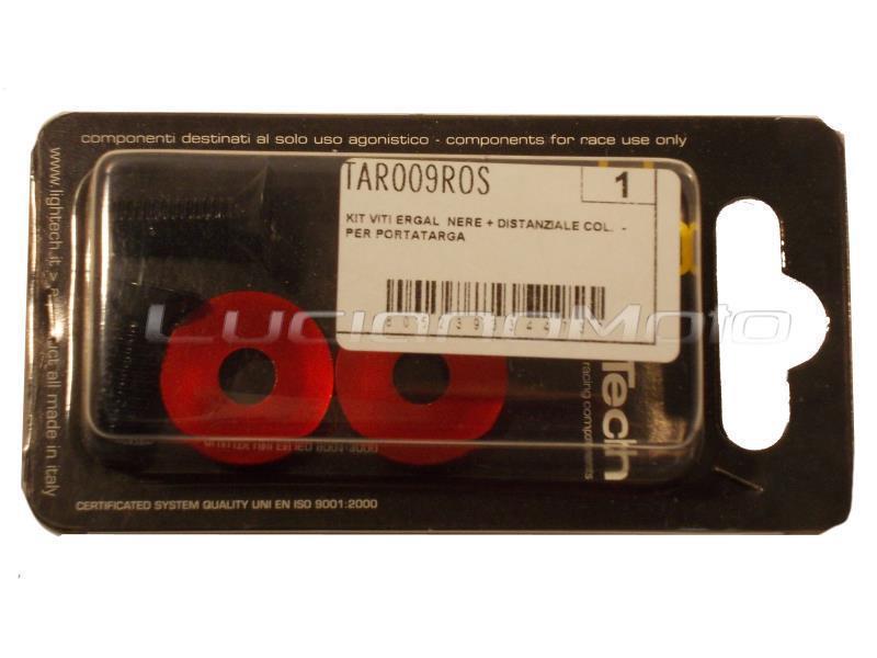 Lightech Viti ergal nere+rondelle anodizzate per porta targa Rosso / Vite M8x25mm - viteria