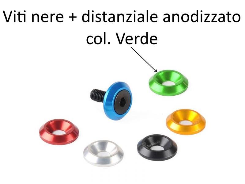 Lightech Viti ergal nere+rondelle anodizzate per porta targa Verde / Vite M8x40mm - viteria