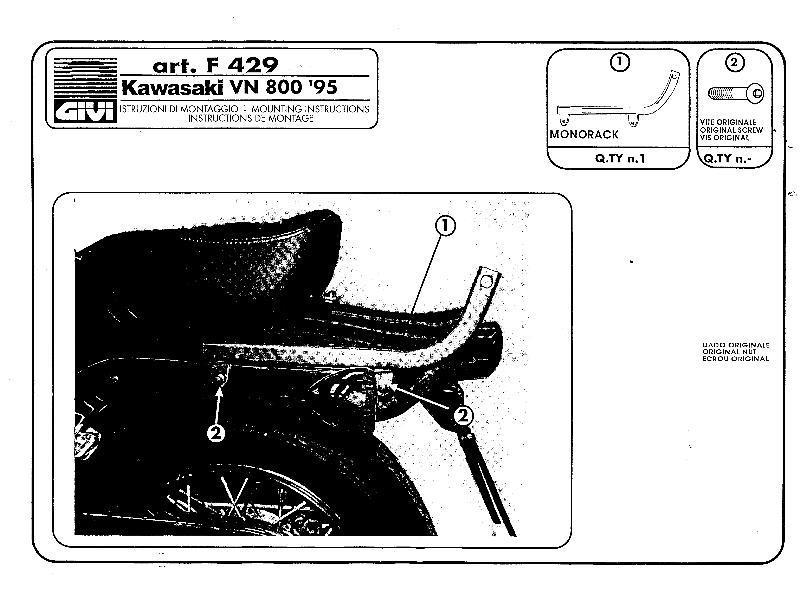 Givi 429F Staffe portapacchi Kawasaki VN 800 95 Nero - portapacchi e portavaligie