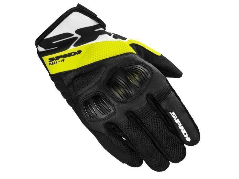 Spidi Flash R Evo guanti moto Nero / Giallo Fluo - guanti in tessuto