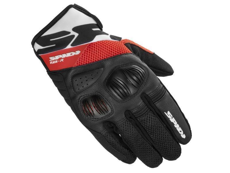 Spidi Flash R Evo guanti moto Nero / Rosso / Bianco - guanti in tessuto