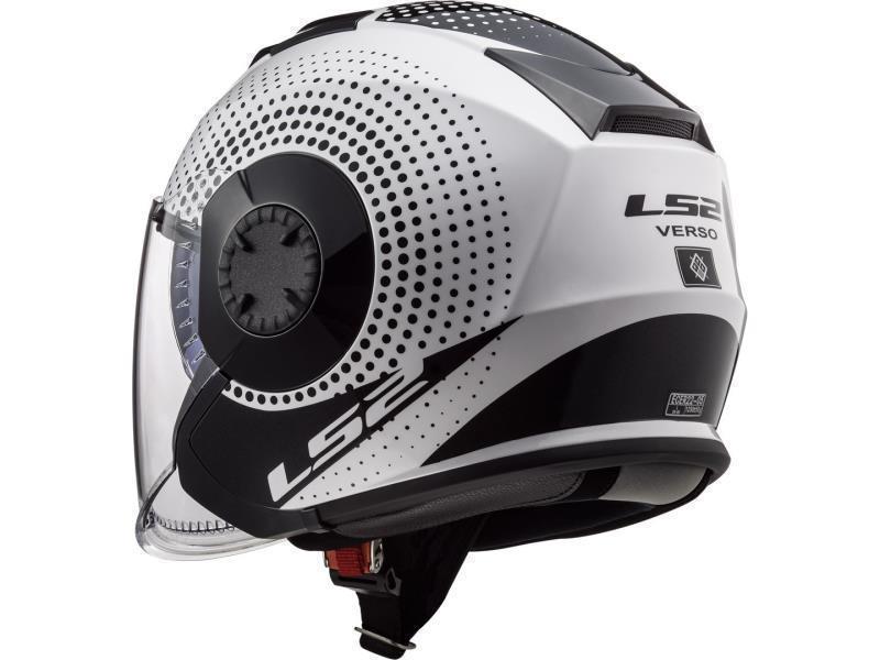 Caschi jet LS2 OF570 Verso casco moto Spin White / Black