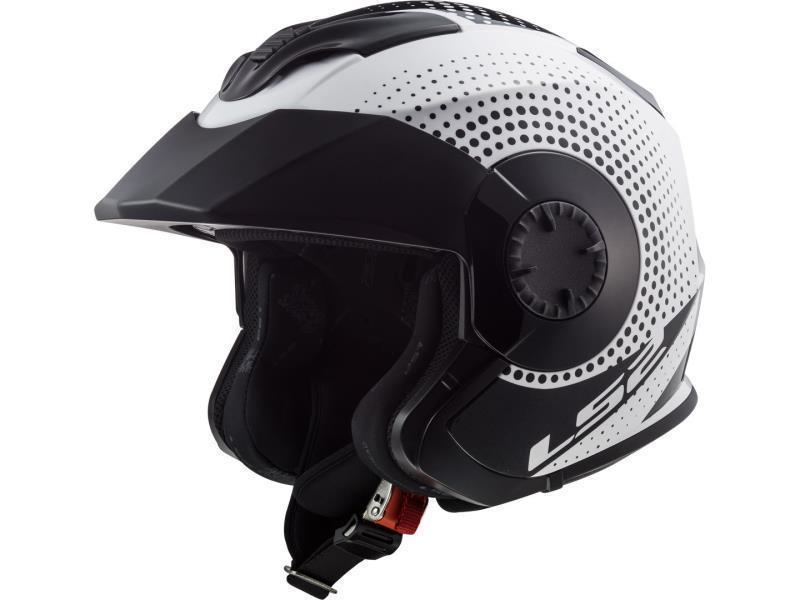 Caschi jet LS2 OF570 Verso casco moto Spin White / Black