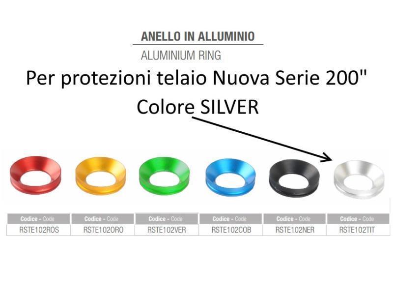 Lightech Anello in alluminio per protezioni telaio Nuova SERIE 200 Silver - protezioni telaio e tamponi