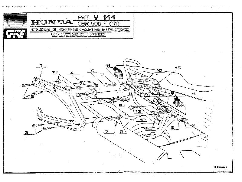 Givi Y144 Attacchi Wingrack Honda CBR 600 F 91/92 Nero - portapacchi e portavaligie