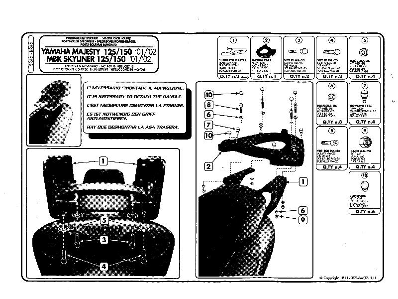 Givi KR46 Portapacchi Yamaha Majesty 125/150/180 01/04 Nero - portapacchi e portavaligie