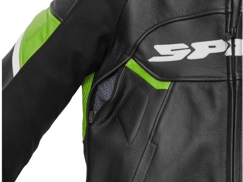 Giacche in pelle Spidi Ignite giacca moto pelle sportiva Nero / Verde  Kawasaki da uomo