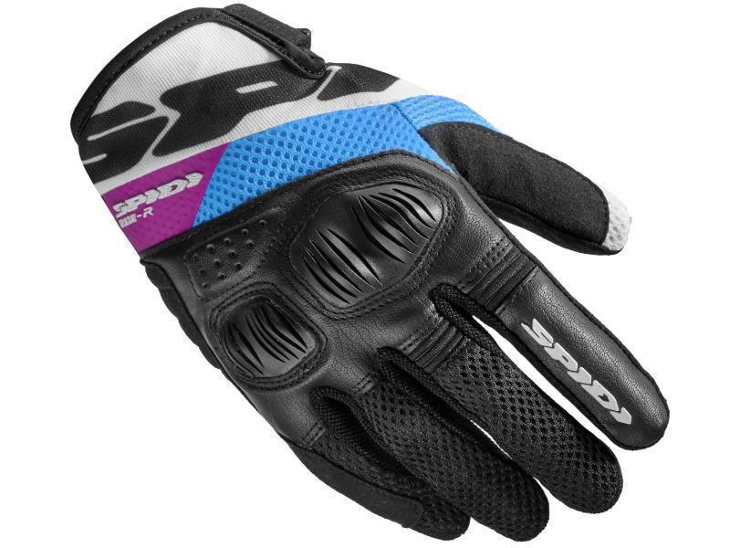 Spidi Flash R Evo lady guanti moto da donna Nero / Azzurro / Fuxia - guanti in tessuto