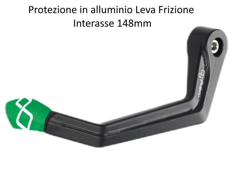 Lightech Protezione leva frizione in alluminio con terminale colorato Verde / interasse 148 mm - leve freno e frizione